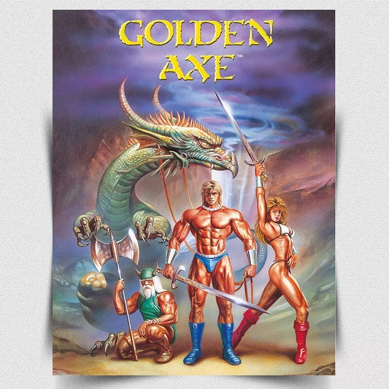 GOLDEN AXE METAL SIGN WALL PLAQUE Retro poster man cave arcade games room gaming