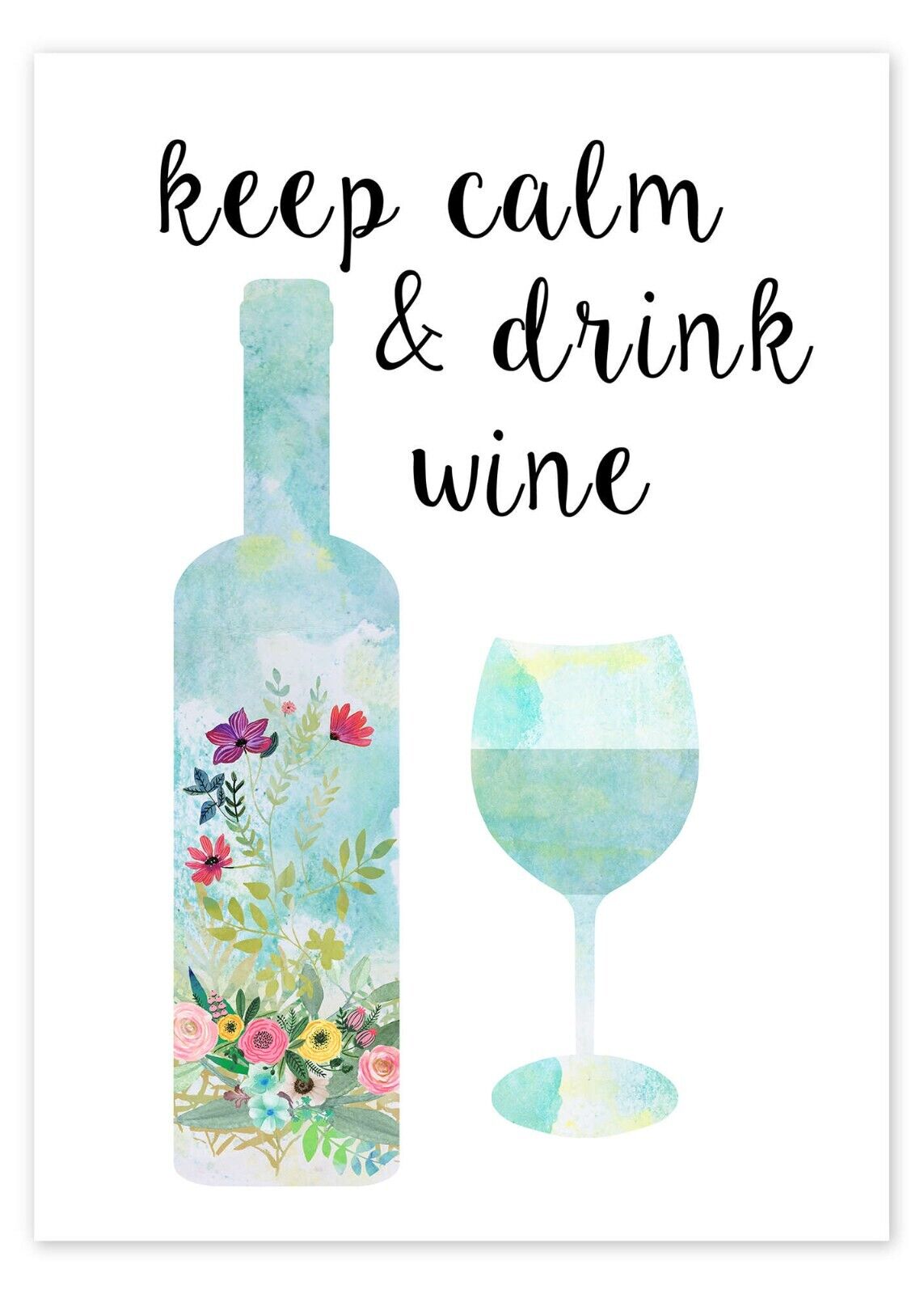 KEEP CALM AND DRINK WINE SIGN METAL WALL PLAQUE poster art print hanging