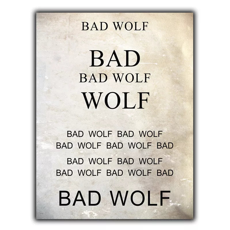 POLICE PHONE BOX BAD WOLF SIGN Vintage DR WHO METAL Wall Sign Door Plaque print