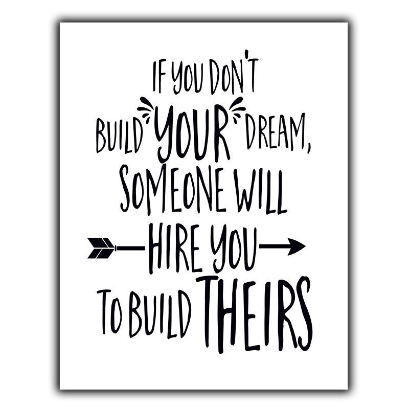 IF YOU DON'T BUILD YOUR DREAMS quote SIGN METAL PLAQUE inspirational decor