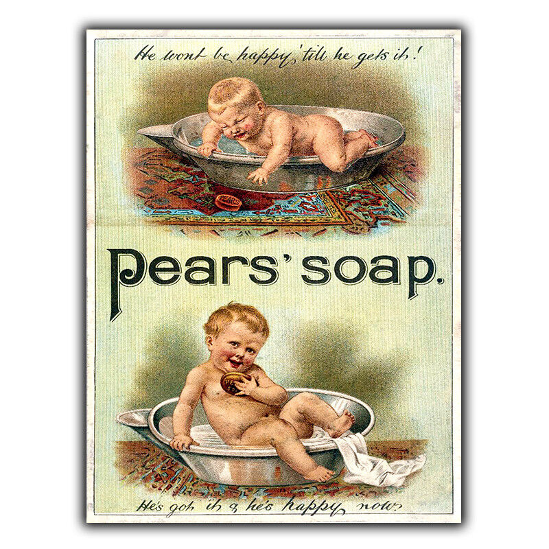 METAL SIGN WALL PLAQUE PEAR'S SOAP Vintage Retro poster picture print bathroom