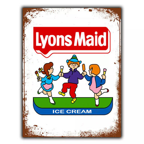 Lyons Maid Ice Cream Metal Sign Lolly Advert Retro Vintage Style Plaque cafe pub