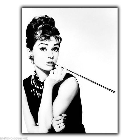 Audrey Hepburn Breakfast at Tiffany's METAL WALL SIGN PLAQUE poster print art