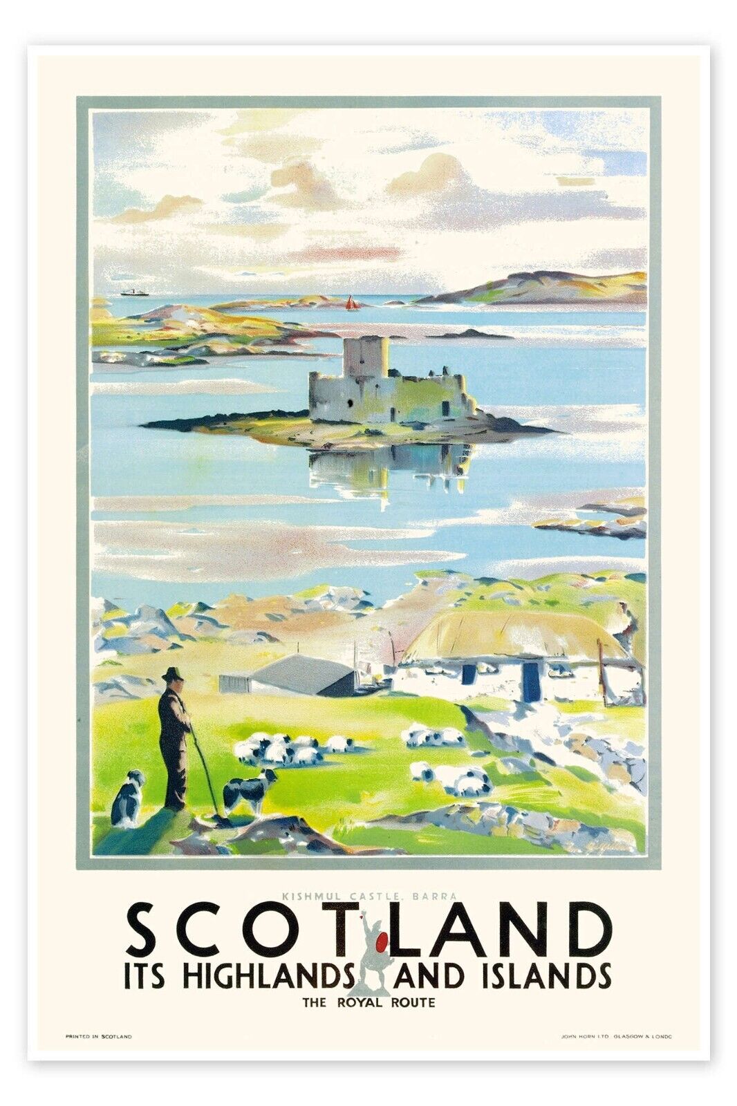 Scotland, Highlands and ISLANDS SIGN METAL PLAQUE PRINT Retro poster Advert