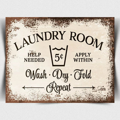 METAL SIGN PLAQUE Laundry Room Washing clothes laundrette Humorous print