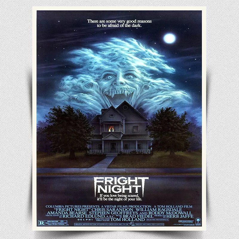 FRIGHT NIGHT METAL SIGN WALL PLAQUE Vampire Movie Advert poster print 80s Horror