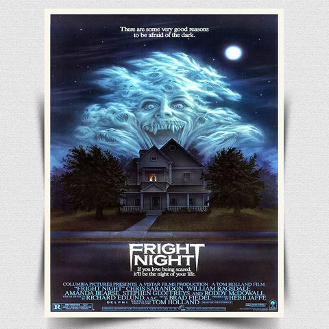 FRIGHT NIGHT METAL SIGN WALL PLAQUE Vampire Movie Advert poster print 80s Horror