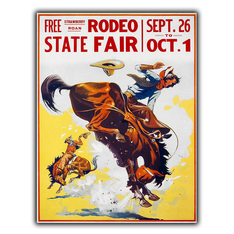 AMERICAN RODEO FAIR SIGN METAL WALL PLAQUE Vintage Retro Travel Advert print