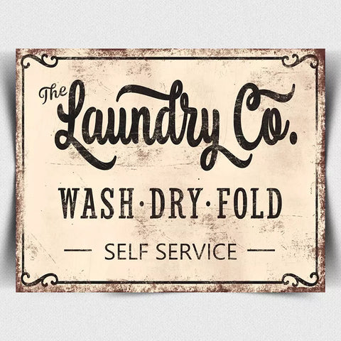 METAL SIGN PLAQUE Laundry Company Washing clothes launderette Humorous print