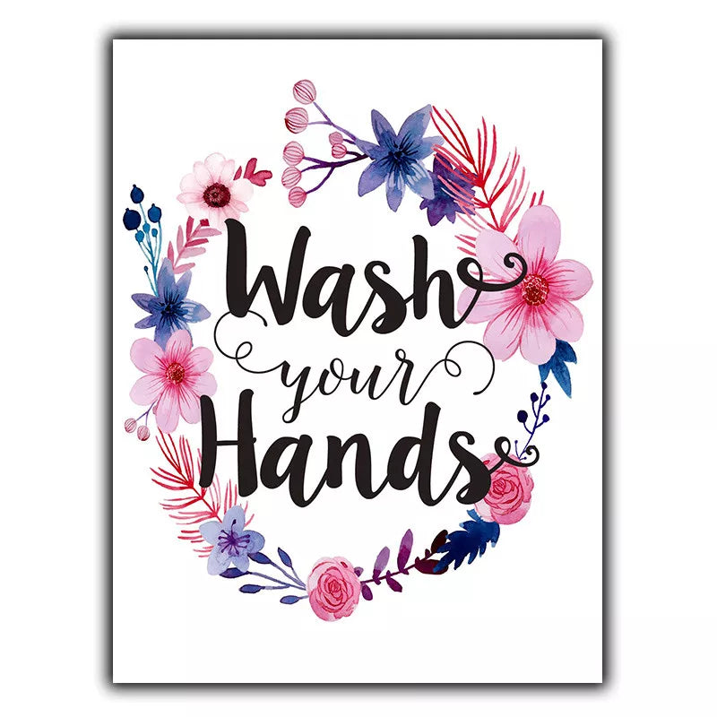 WASH YOUR HANDS METAL WALL PLAQUE Sign notice humorous bathroom toilet print