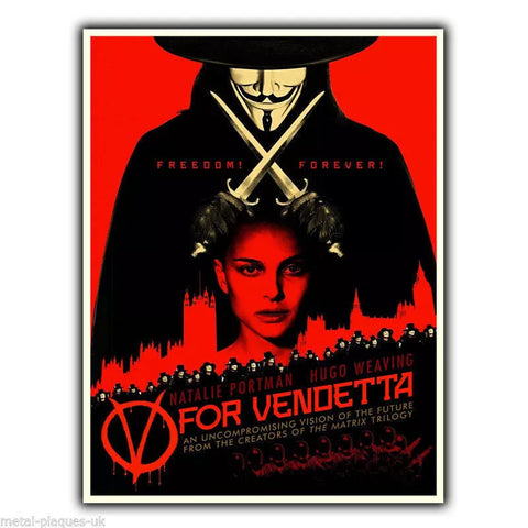 SIGN METAL PLAQUE V For Vendetta Film Movie Advert Poster picture art print