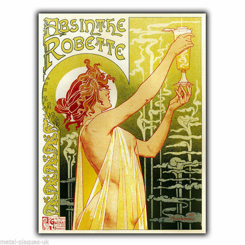 SIGN METAL WALL PLAQUE ABSINTHE ROBETTE poster art print Art Deco Shabby Chic