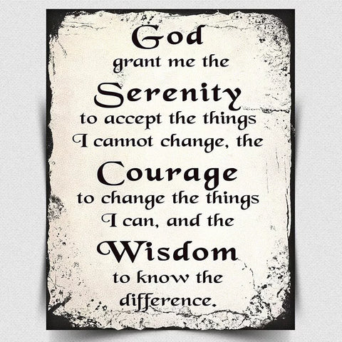 METAL PLAQUE WALL SIGN God Grant Me Serenity Inspirational quote courage wisdom