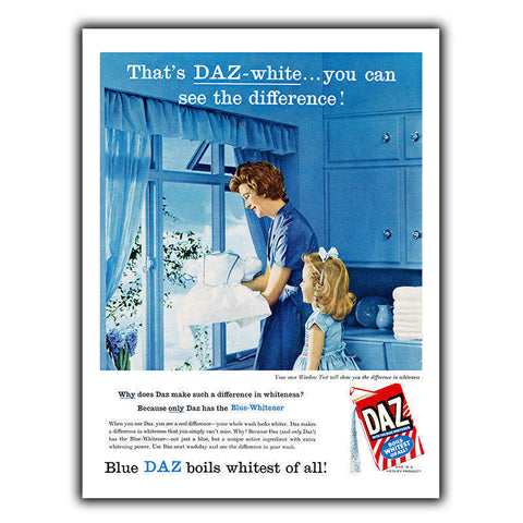 DAZ Washing Powder SIGN METAL WALL PLAQUE Retro Print poster Kitchen 1958