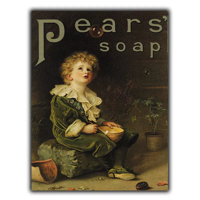 PEARS SOAP SIGN METAL PLAQUE Vintage Bathroom Kitchen Advert art print 1890