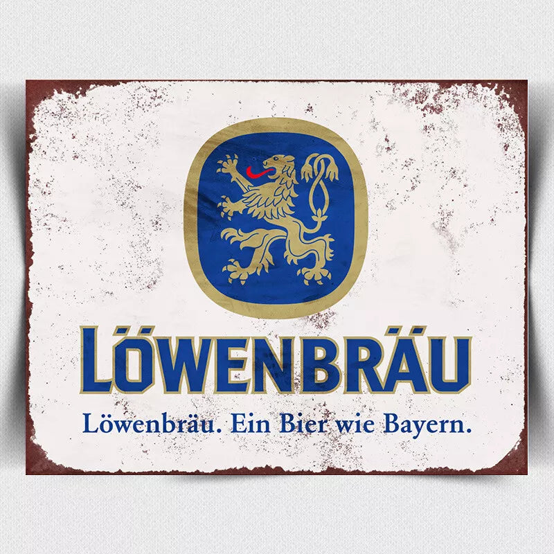 Lowenbrau GERMAN BEER SIGN METAL PLAQUE Retro Vintage poster Advert oktoberfest