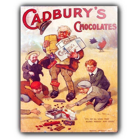 CADBURY'S CHOCOLATE Vintage Retro Advert METAL SIGN WALL PLAQUE art print poster