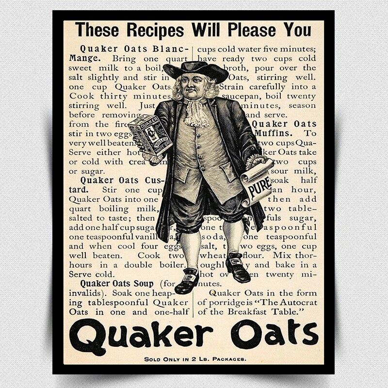 Qauker Porridge Oats METAL SIGN WALL PLAQUE Retro Vintage advert print kitchen