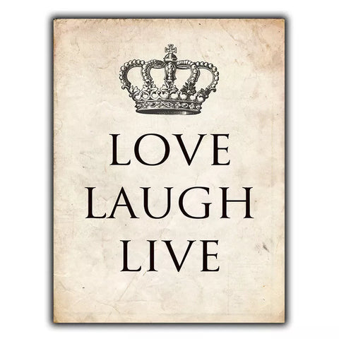 LOVE LAUGH LIVE Inspirational SIGN METAL PLAQUE poster art picture print