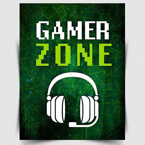 GAMER ZONE DOOR SIGN METAL WALL PLAQUE retro gaming gamer man cave games room