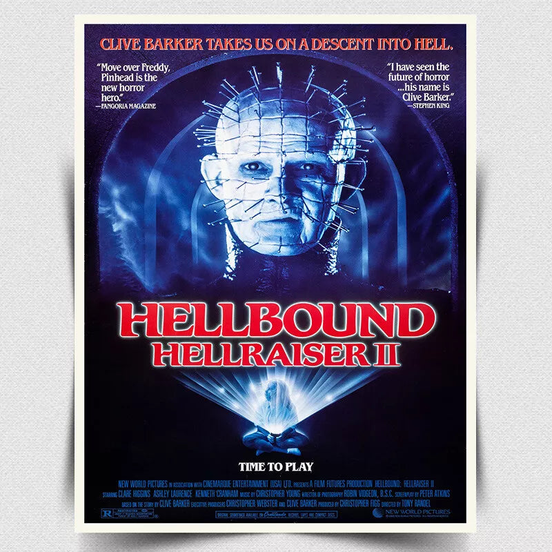 Hellraiser 2 SIGN METAL WALL PLAQUE 80s horror cinema room man cave poster print