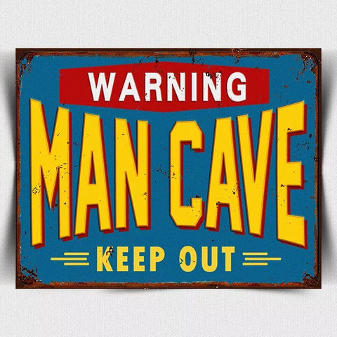 RETRO VINTAGE STYLE METAL WALL SIGN PLAQUE MAN CAVE KEEP OUT GARAGE SHED GIFT