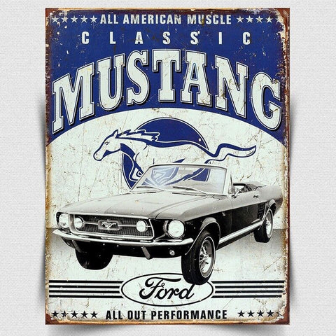 Classic Ford Mustang Retro metal Sign Plaque Gift Home Garage Shed Man Cave