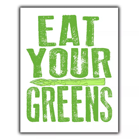 EAT YOUR GREENS SIGN METAL PLAQUE decor humorous kitchen decor art