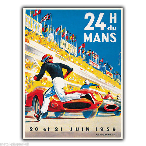 24 Heures du Mans Le Vintage Retro Advert METAL WALL SIGN PLAQUE poster print