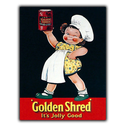 METAL WALL SIGN PLAQUE GOLDEN SHRED MARMALADE vintage kitchen cafe poster print