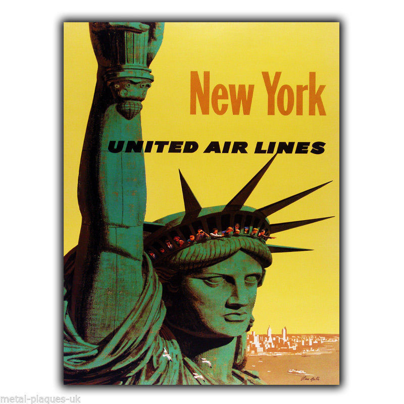 SIGN METAL PLAQUE NEW YORK LIBERTY Retro Vintage advert ad poster print