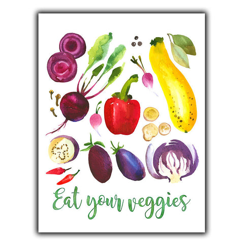 EAT YOUR VEGGIES vegetables SIGN METAL PLAQUE humorous pop art kitchen