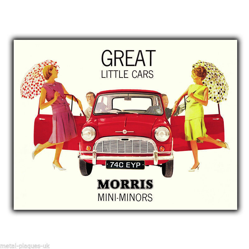 SIGN METAL PLAQUE MINI MORRIS MINOR Retro Vintage advert poster art print