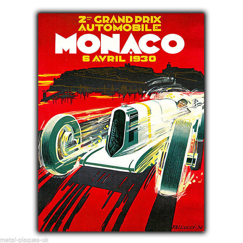 SIGN METAL PLAQUE MONACO GRAND PRIX GP 1930 Retro Vintage poster print Racing