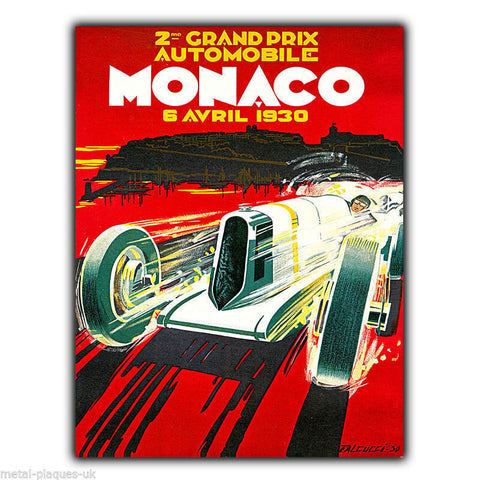 SIGN METAL PLAQUE MONACO GRAND PRIX GP 1930 Retro Vintage poster print Racing