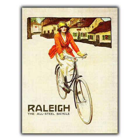 RALEIGH BICYCLES BIKES SIGN METAL WALL PLAQUE Vintage Advert art print 1940s