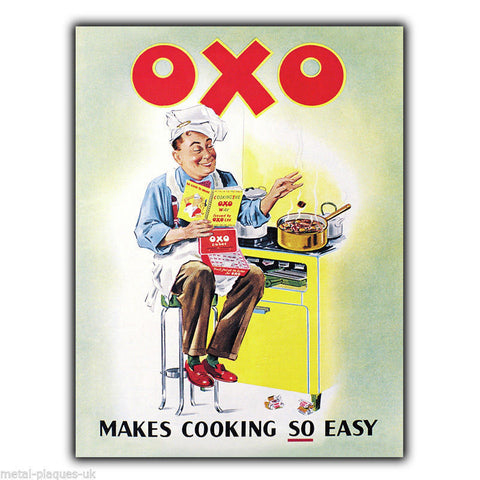 SIGN METAL WALL PLAQUE OXO Makes Cooking So Easy Retro Vintage A3 420 x 297 mm