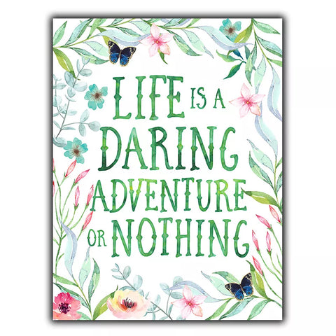 LIFE IS A DARING ADVENTURE SIGN METAL PLAQUE Inspirational quote office art