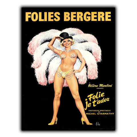 Folies Bergere French Paris Cabaret SIGN METAL PLAQUE Vintage print poster