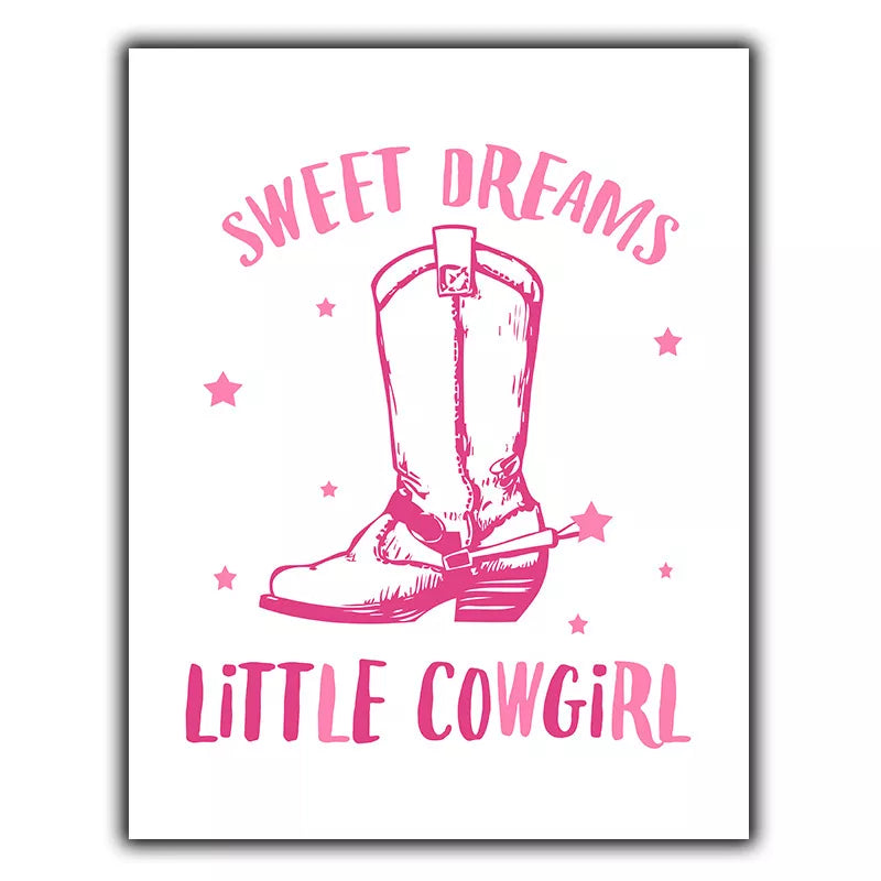 SWEET DREAMS LITTLE COWGIRL quote SIGN METAL PLAQUE humorous print bedroom