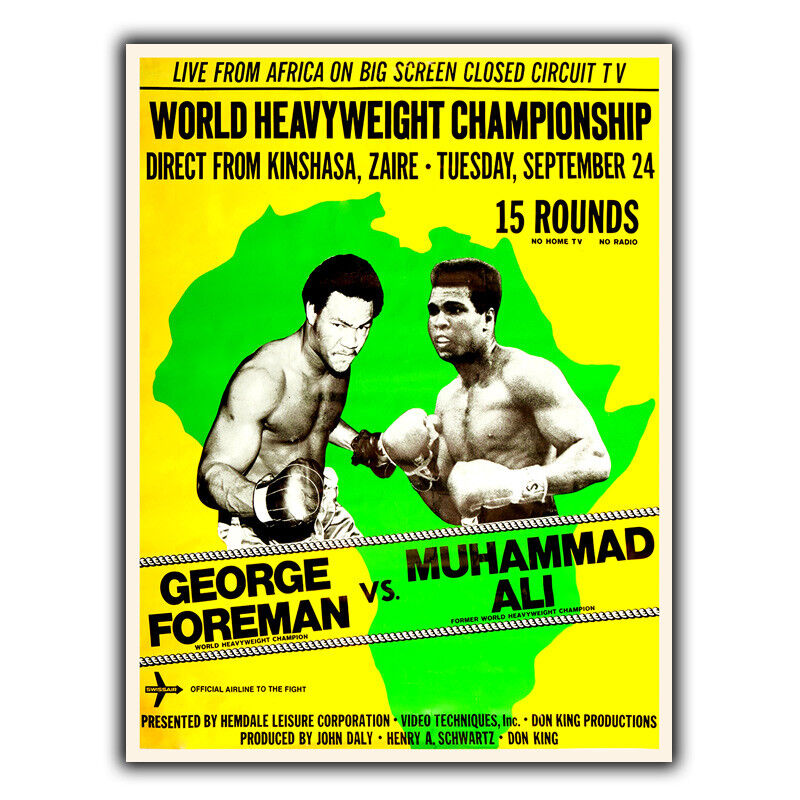 SIGN METAL WALL PLAQUE Muhammad Ali vs. George Foreman Vintage poster print