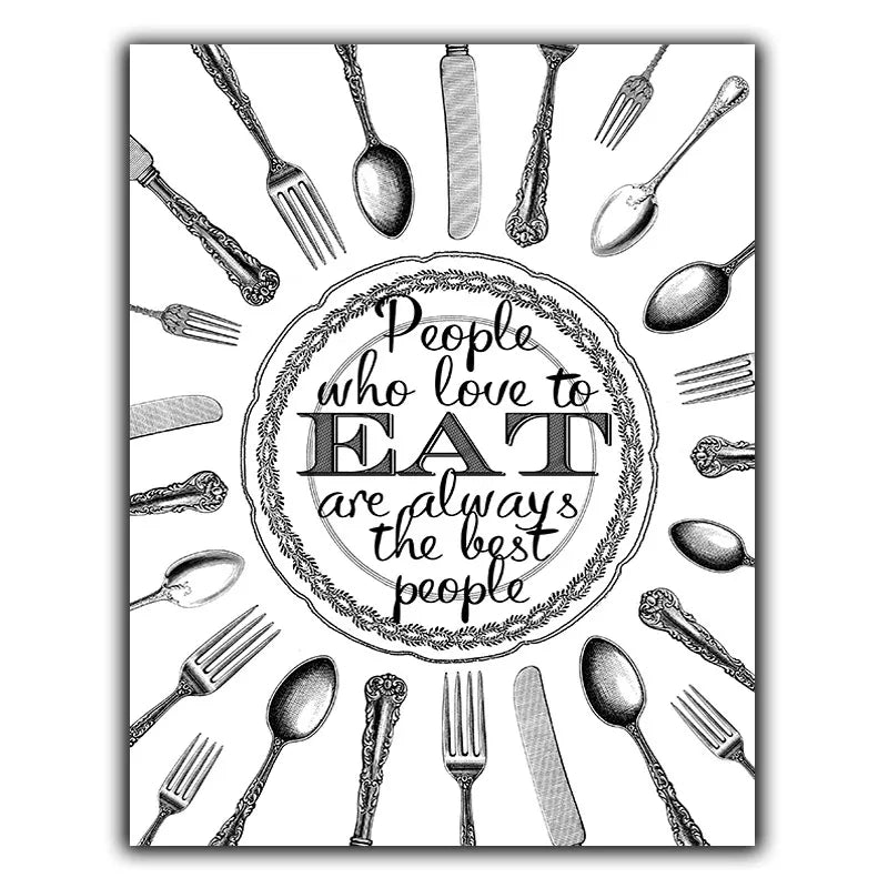 PEOPLE WHO LOVE TO EAT ALWAYS BEST SIGN METAL PLAQUE humorous kitchen decor