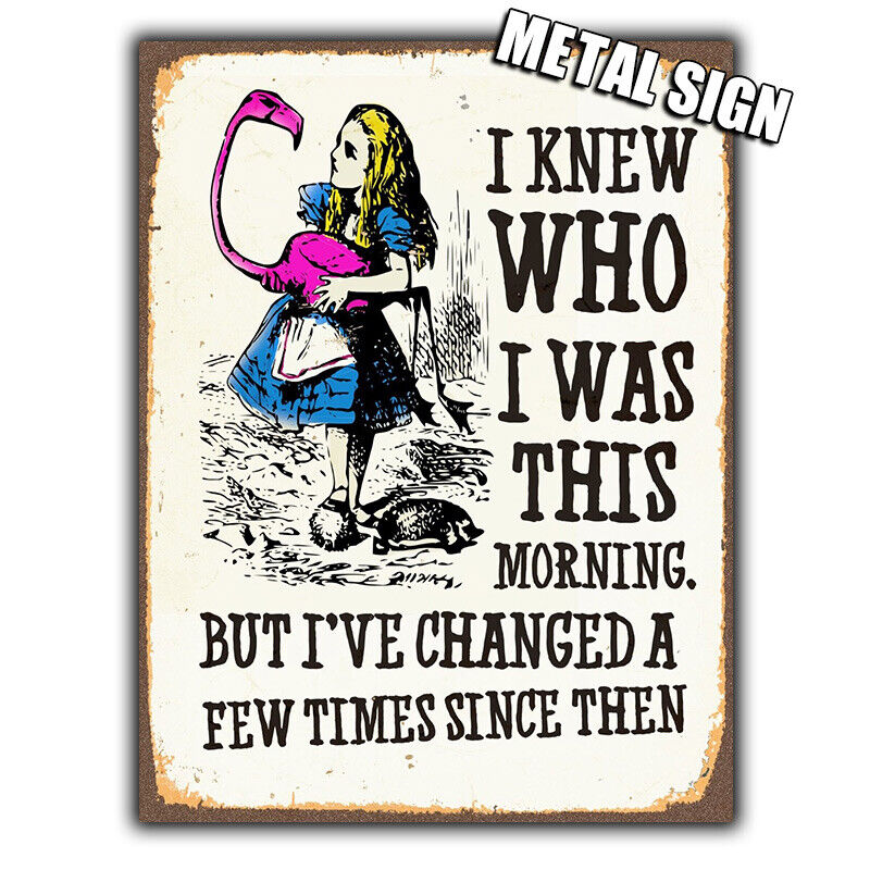 WALL PLAQUE METAL SIGN Alice in Wonderland Vintage style Quote A3 420 x 297 mm