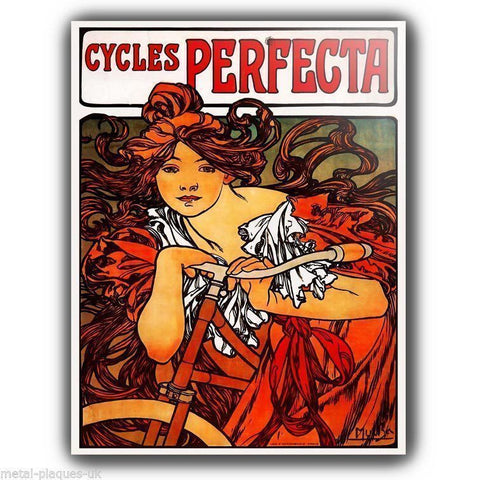 METAL SIGN PLAQUE Alfons Alphonse Mucha CYCLES VINTAGE SHABBY CHIC FRENCH poster