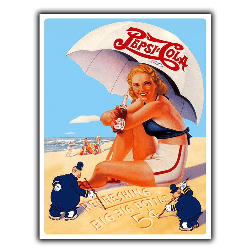 PEPSI Cola SIGN METAL PLAQUE Retro Vintage Bar art poster Advert Coke 1940s