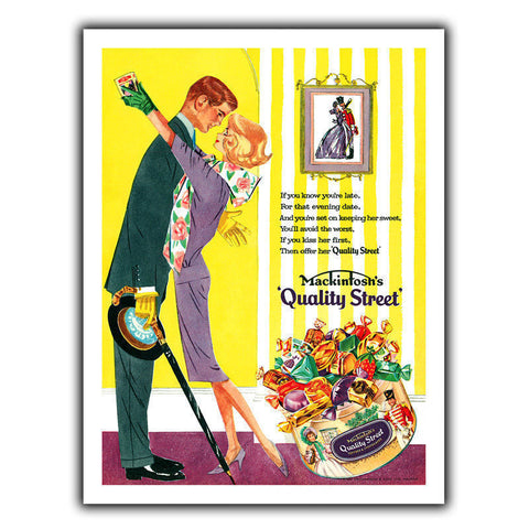 QUALITY STREET SWEETS SIGN METAL WALL PLAQUE Vintage Advert Kitchen Decor print