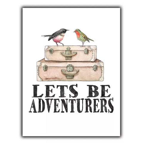 LETS BE ADVENTURERS SIGN METAL PLAQUE Inspirational humorous travel quote