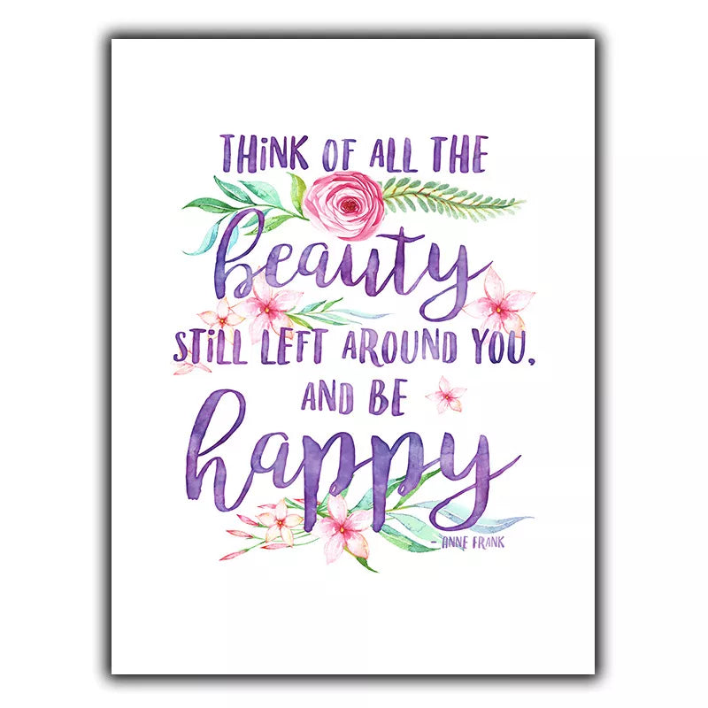 THINK OF ALL THE BEAUTY ANNE FRANK quote SIGN METAL PLAQUE print