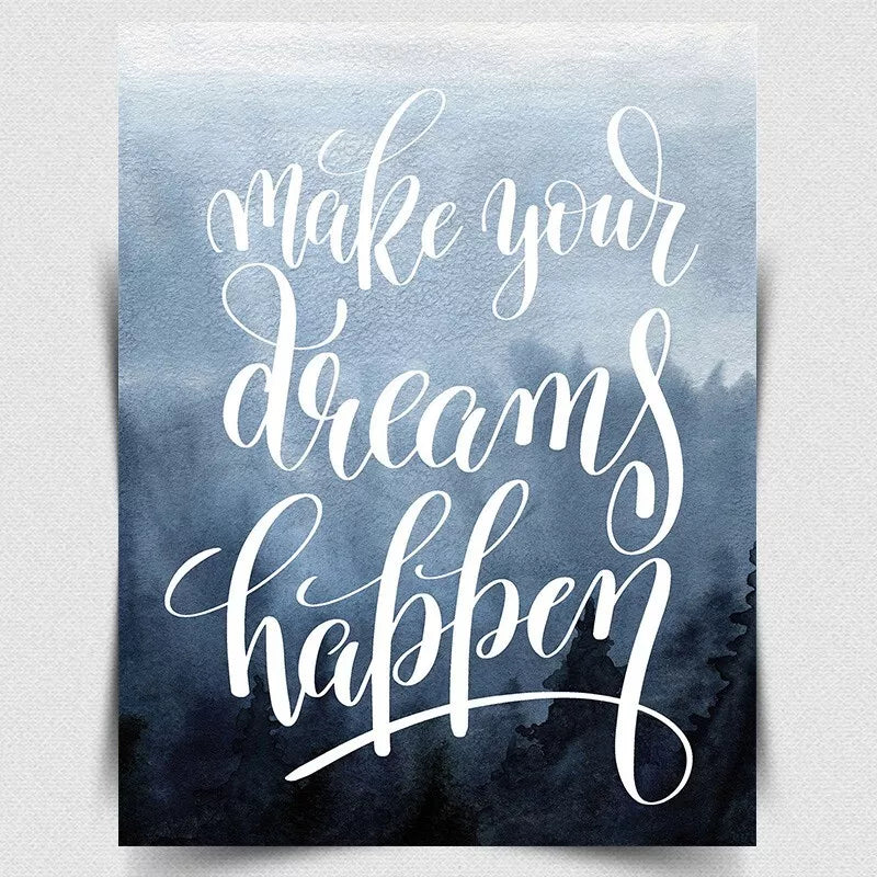 MAKE YOUR DREAMS HAPPEN SIGN METAL PLAQUE Inspirational Motivational quote print