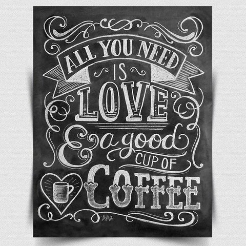 METAL SIGN WALL PLAQUE print funny quote saying All you need is love and coffee